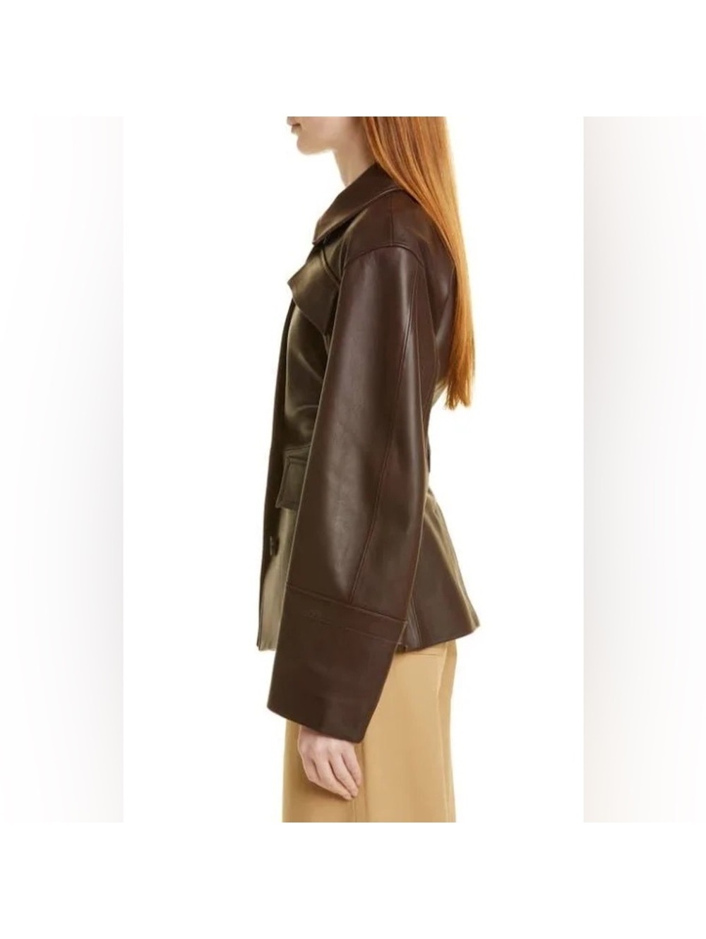 Vince 100% Lamb Leather Safari Jacket in Brown, Size M New w/Tag Retail $1495 - Picture 5 of 16